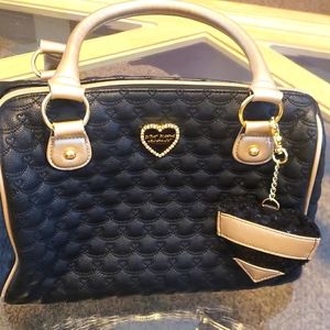 Betsey Johnson NY black and gold purse